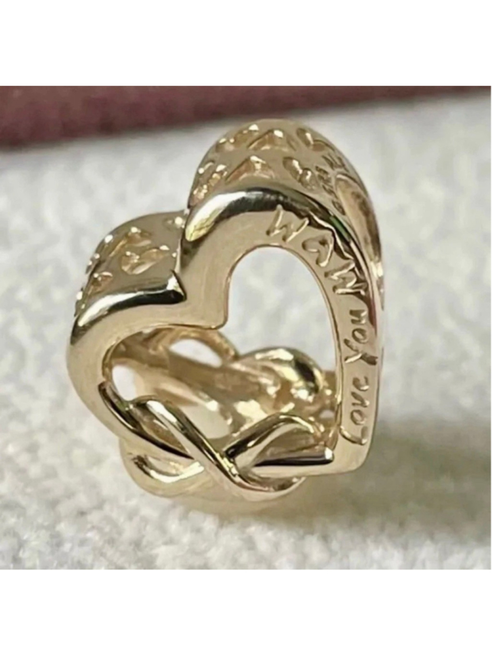100% Authentic Pandora 14k Gold “Love You Mom”Infinity Heart Charm